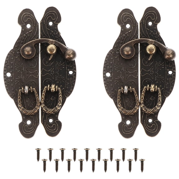 STRANDCHIC antique vintage lock clasp Retro Box Latches Zinc Alloy Dark Brown Retro 2 Pcs