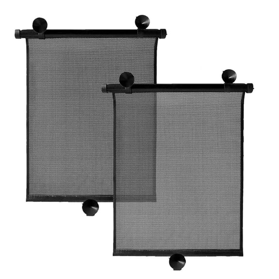 STRANDCHIC 2Pcs Auto Sunshade Car Window Curtain Flexible Stretchable Black PVC Mesh