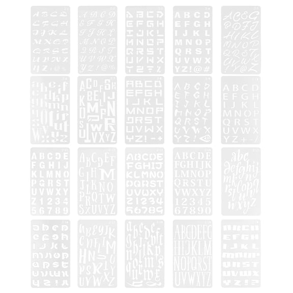 STRANDCHIC 20 Sheets Decorative Painting Stencils White Durable Material for Artists and Adults