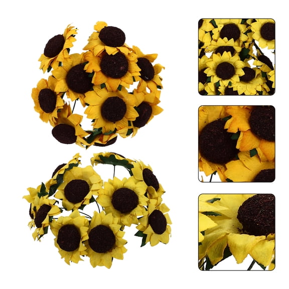 STRANDCHIC 200Pcs Faux Sunflowers Khaki Color for DIY Flower Box Candy Box Decoration