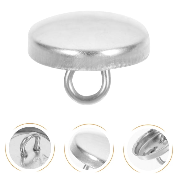 STRANDCHIC 200pcs DIY Button Fasteners Fastening Aluminum Silver Round Crafts