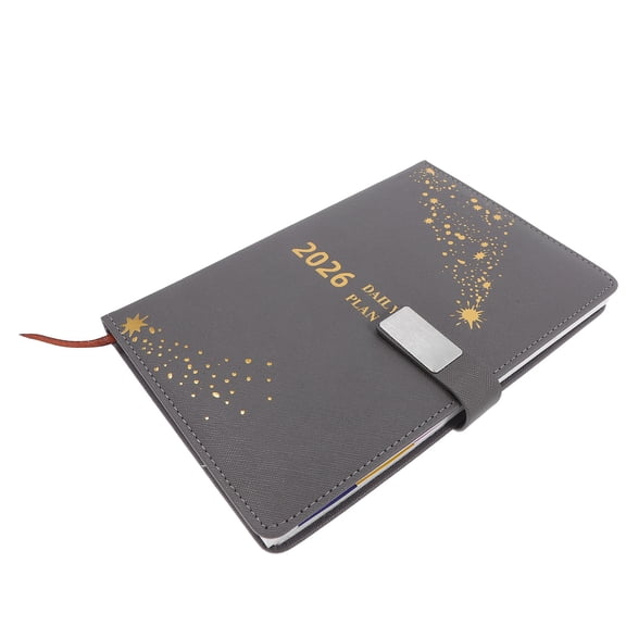 STRANDCHIC Daily Planner Books A5 Journal Notebook Grey PU Paper for Professionals 1Pack