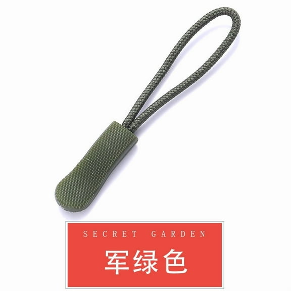 STRANDCHIC Olive Green Zipper Pulls Removable Silicone PVC Durable Tail Rope 20Pcs