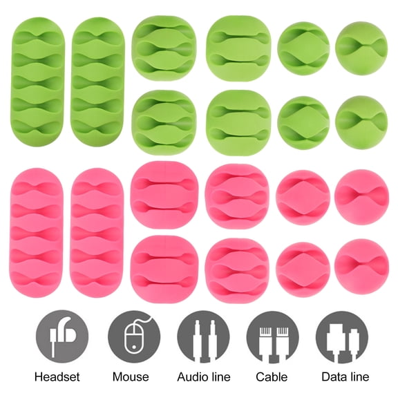 STRANDCHIC 20Pcs Self Adhesive Cable Holder Clips for Organizing Power Charging and Audio Cords