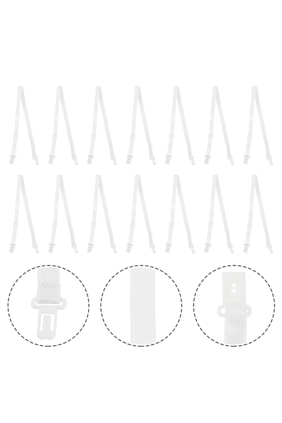 20Pcs Adjustable Elastic Bow Tie Straps White Extension Belts for Dress Shirts Coats and Formal Wear