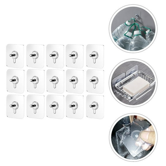 STRANDCHIC 20Pcs Nail Hooks Non-Trace Acrylic Wall Stickers for Office, , and Home Organization