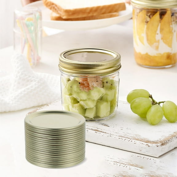 STRANDCHIC Tinplate Jar Lids Golden Airtight Sealing for Spices and Jams 20Pcs