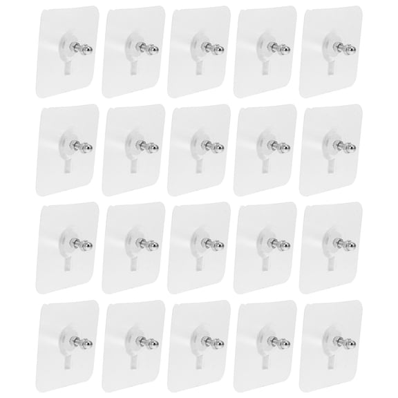 STRANDCHIC Strandchic Strong Viscosity Wall Adhesive Hooks PVC Stainless Suitable for Smooth Surfaces 20Pcs