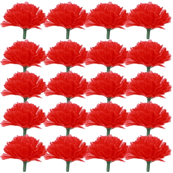 STRANDCHIC 20Pcs Red Artificial Carnation for Wedding Decoration and Romantic Event Setup