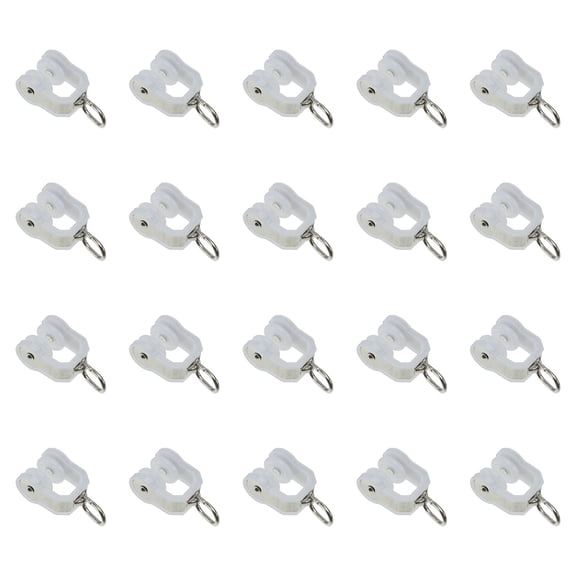 STRANDCHIC 20Pcs Twin Wheeled Curtain Rollers White Plastic Metal Room Dividers for Interior Design