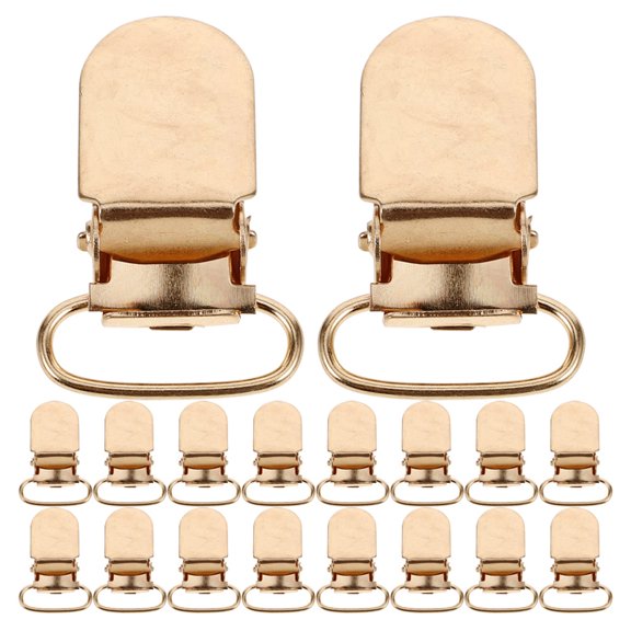 STRANDCHIC 20Pcs Large Capacity Golden Sock Clamp Adjustable Iron Clip for Garters and Clothing