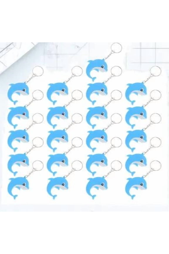 21Pc Hanging Dolphin Keychain Cute PVC Pendant for Bag Decoration Assorted Color