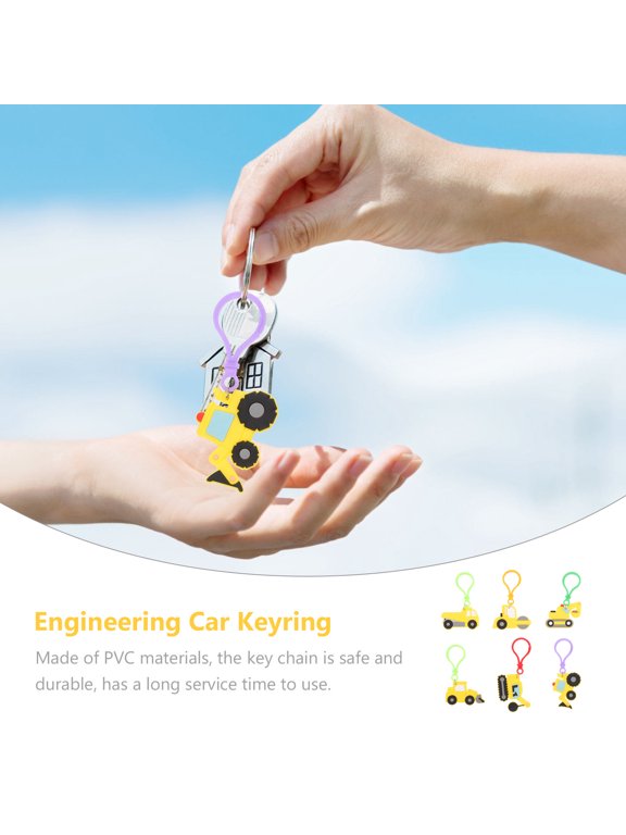 24Pcs Assorted Color Engineering Car Keychains with Detailed Craftsmanship for Decor Use
