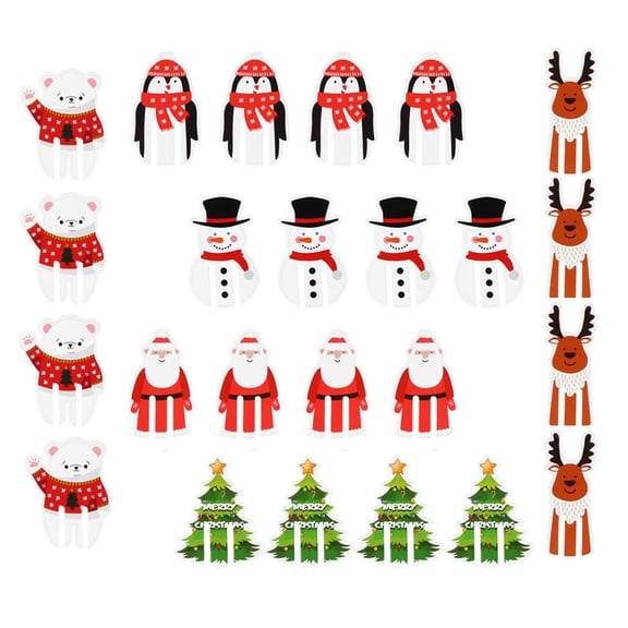 STRANDCHIC 24Pcs Assorted Color Christmas Paper Cards Wine Glass Tags Decorative Signs for Xmas Party Supplies and Holiday Decor