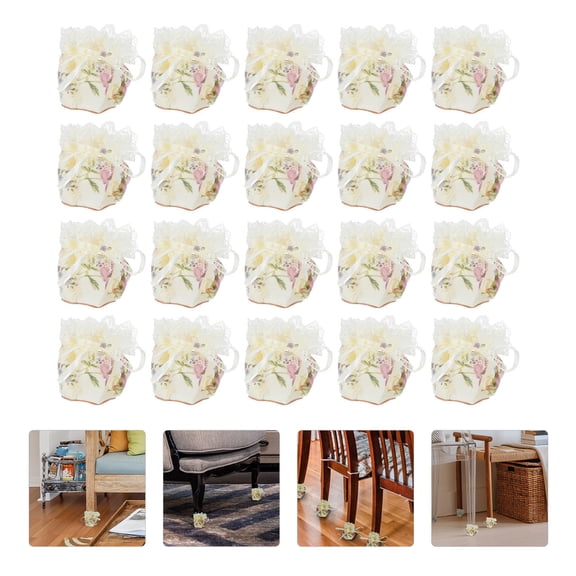 STRANDCHIC 24Pcs Fabric Chair Feet Protectors Soft Cloth Caps for Hard Wood Laminate and Tile Flooring