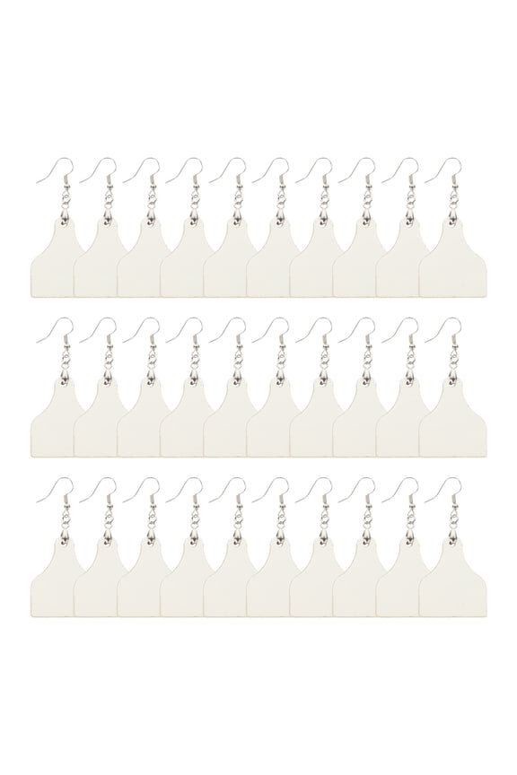 24Pcs White Sublimation Earring Drops Mdf Double Side Printable Heat Transfer Jewelry