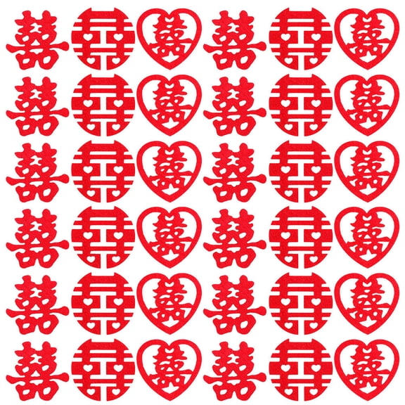 STRANDCHIC 270Pcs Traditional Chinese Xi Confetti Wedding Decorations in Red for Party Decor