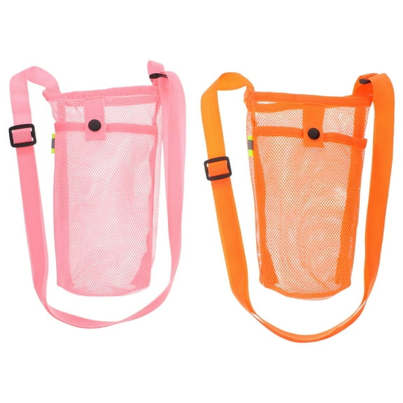 STRANDCHIC 2PCS Portable Bottle Bag Adjustable Sling Carrier made of Polyester Mesh for Gym Walking and Daily Commutes
