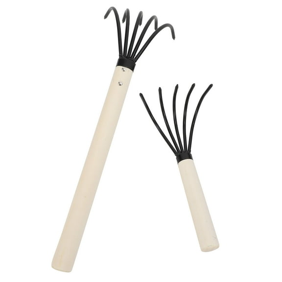 STRANDCHIC Seafood Digging Rake, Lightweight Metal Claw, Comfortable Wood Handle, Easy Clean, Non-Slip, 2Pcs