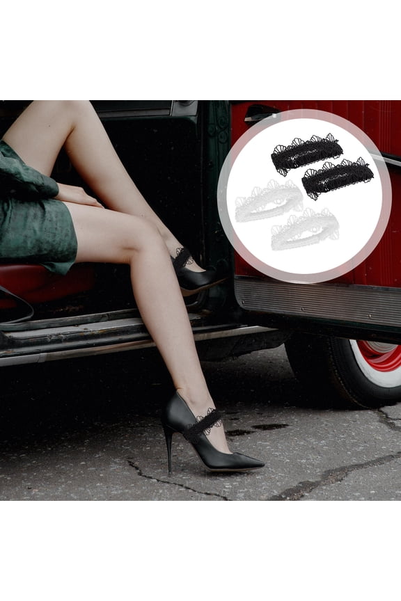 2Pairs Lace Shoe Straps Elastic Ankle Straps for High Heels Prevent Slipping Assorted Colors