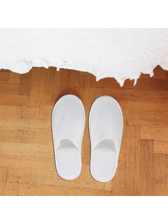 2Pairs Disposable Hotel Slippers White Lightweight Breathable Comfort for Home Travel