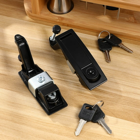 STRANDCHIC 2-Pack Adjustable Lever Compression Latch Black Flush Hand Operated Locking Mechanism for Industrial Equipment