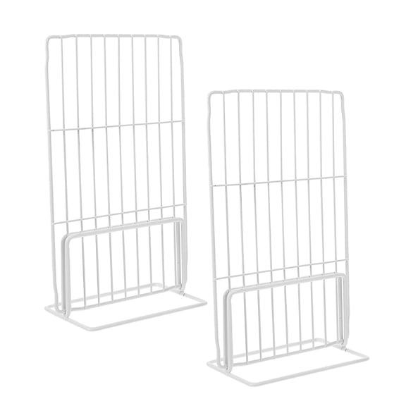 STRANDCHIC 2Pcs White Freezer Shelf Divider Racks Heavy Duty Wire Organizer with Mesh Separator Panel