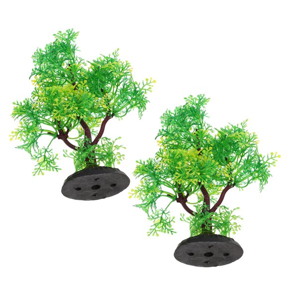 STRANDCHIC Lifelike Tree Ornament Safe for Fish and Plants Aquarium Decor 2Pcs