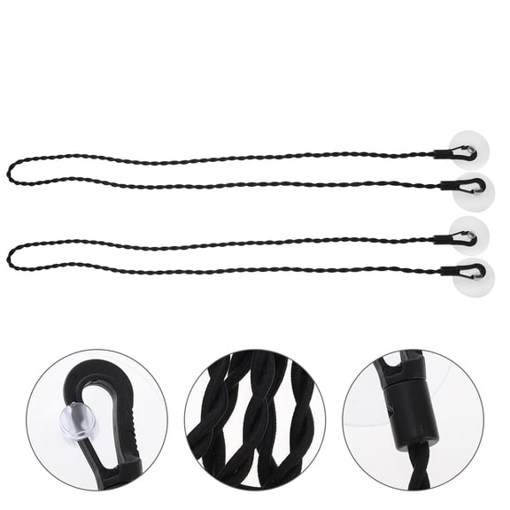 STRANDCHIC 2Pcs Black Retractable Clothesline Windproof Clothes Drying Strap for Outdoor Home and Travel Use