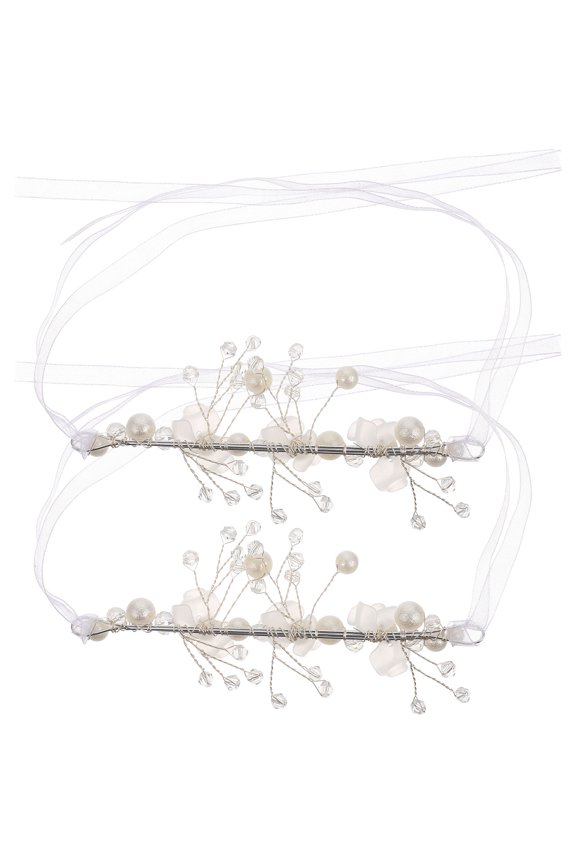 2Pcs White Wedding Wrist Flower Bracelets Decorative Bride Accessories