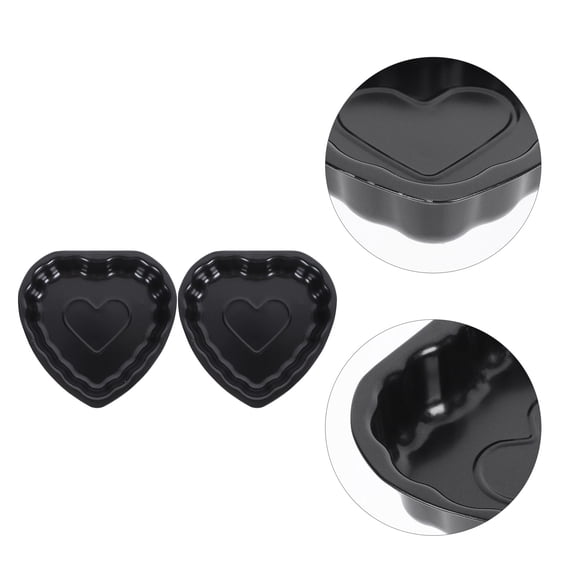 STRANDCHIC 2Pcs Black Carbon Steel Cake Mold Baking Tool Oven Safe Easy Demould Tool