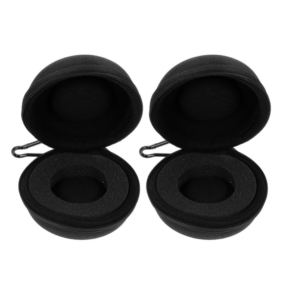 STRANDCHIC 2Pcs Black Round Watch Travel Case Storage Box Scratch Resistant Lightweight Carrier