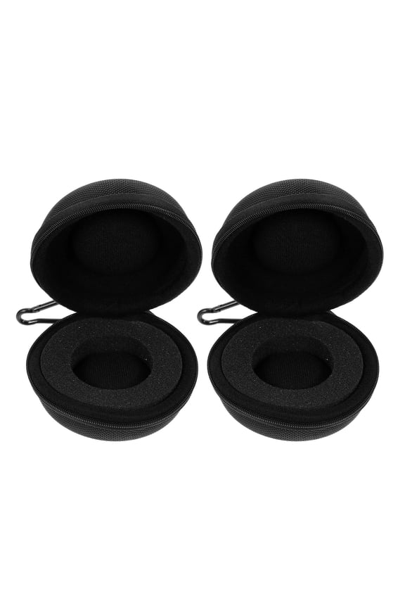 2Pcs Black Watch Holder Travel Case Crush Proof Round Storage for Smartwatch