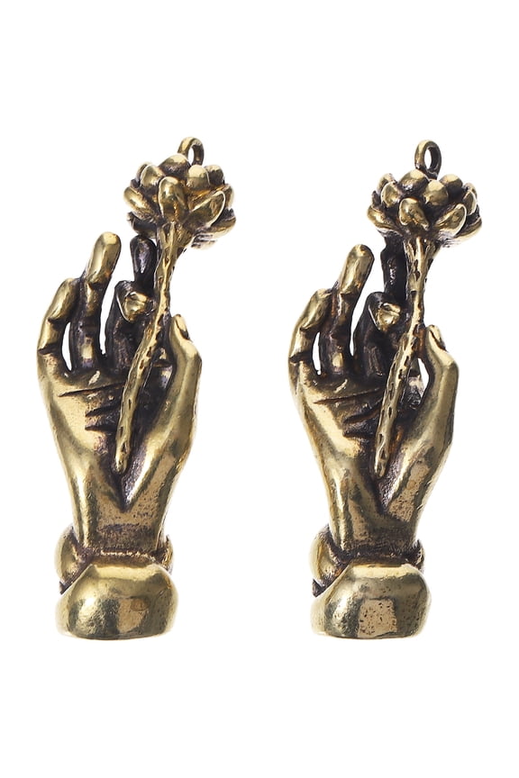 2-Pack Creative Bag Hanging Keychain Pendant, Handcrafted Copper Material, Elegant Golden Color Accessories