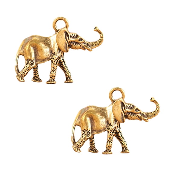 STRANDCHIC 2Pcs Creative Copper Elephant Desktop Adornment Decor with Craft
