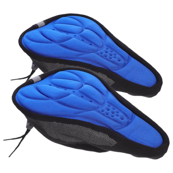 STRANDCHIC 2Pcs Anti Slip Blue Padded Cycle Saddle Cover for Comfortable Mountain Riding