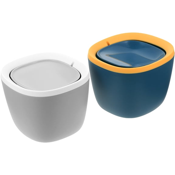 STRANDCHIC 2Pcs Convenient Desktop Garbage Holder Assorted Color Plastic Trash Can for Living Room