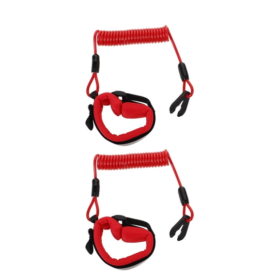 STRANDCHIC 2Pcs Marine Engine Lanyard Red for Boat Emergency Stop and Ski Accessories