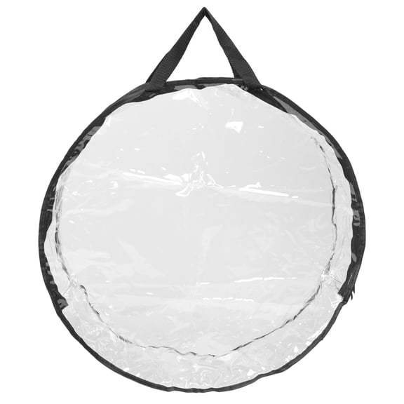 STRANDCHIC Black PVC Wreath Storage Bag Foldable Round for Christmas Supplies 2Pcs