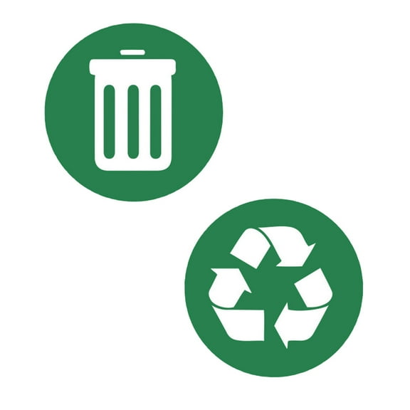 STRANDCHIC PVC Wall Stickers Trash Recycling Decal Green for Decor 2Pcs