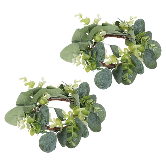 STRANDCHIC Artificial Eucalyptus Wreath Green Silk Pe for Home Realistic Touch Versatile Use