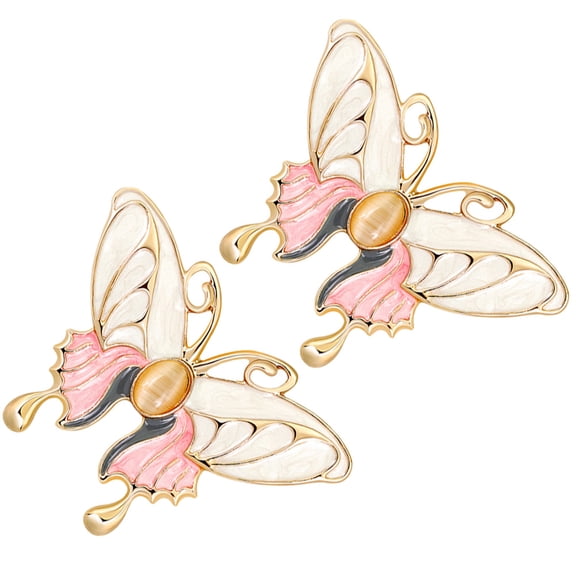 STRANDCHIC Elegant Corsages Insect Brooch Pink Alloy Party Accessories 2Pcs