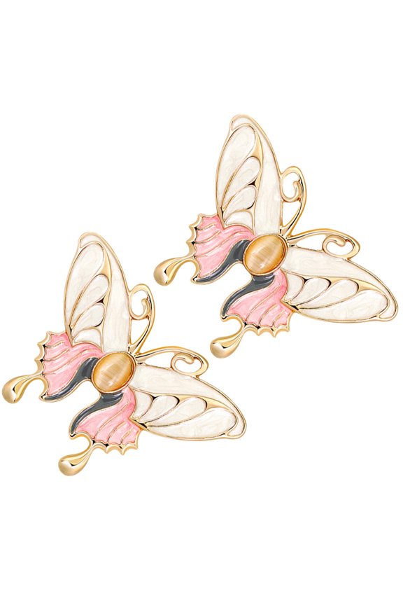 Elegant Corsages Insect Brooch Pink Alloy Party Accessories 2Pcs