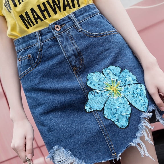 STRANDCHIC 2-Pack Handmade Sequin Flower Applique Patches for Stage Costumes Embroidery Decoration