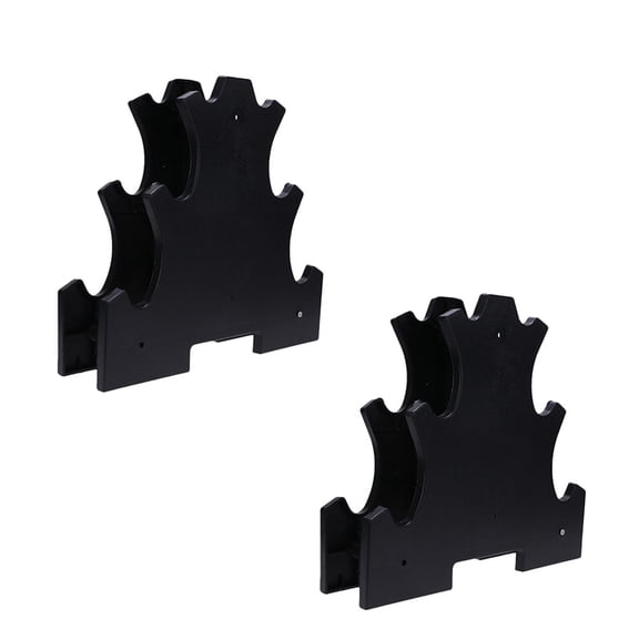 STRANDCHIC 2-Piece Home Gym Weight Rack in Black ABS Plastic, Storage Solution for Fitness Training Equipment