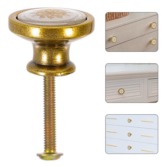 STRANDCHIC Door Knobs for Wardrobes Drawer Pull Knobs White Copper 2Pcs