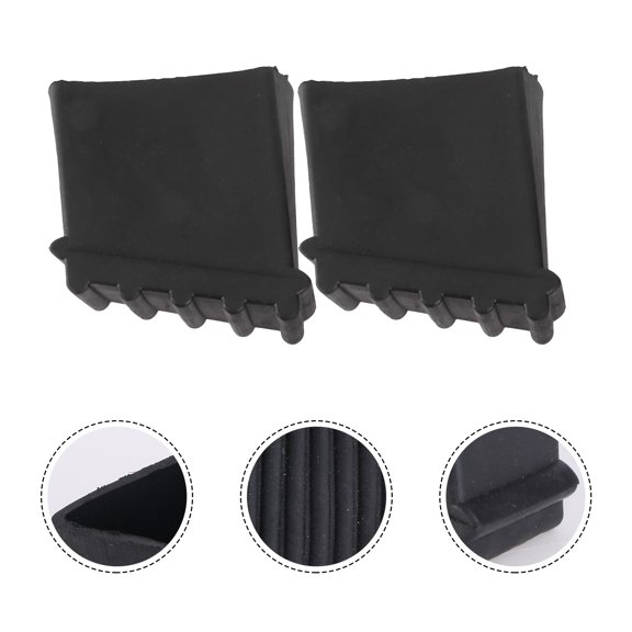 STRANDCHIC Ladder Accessories Strandchic Easy-Install Black Rubber Non-Skid Pads for Ladder Stability 2Pcs