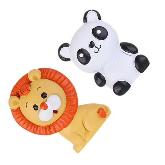 STRANDCHIC 2Pcs Lion Cake Topper Resin Animal Shape Decoration Assorted Color Birthday Party