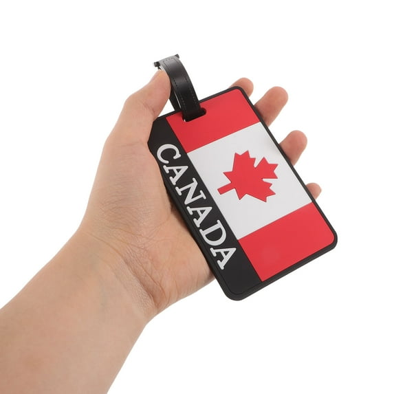 STRANDCHIC Multi PVC Luggage Tags with Canada Flag Design for Easy Identification at Airports and
