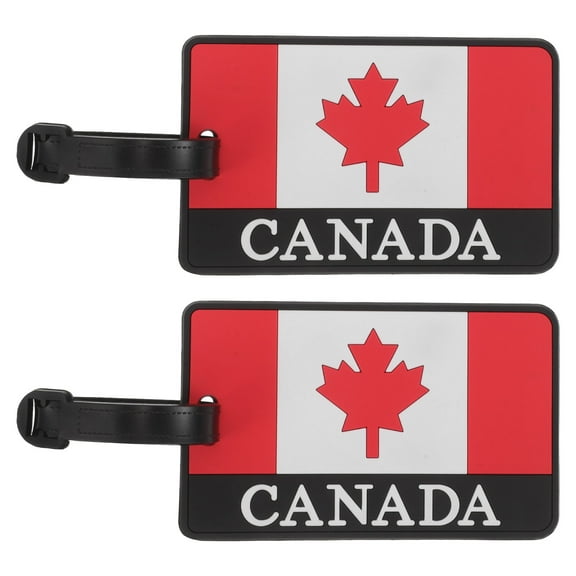 STRANDCHIC Multi PVC Luggage Tags Canada Flag Design for Easy Id in Airports